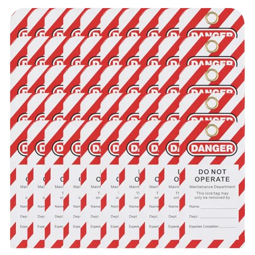 HiLKCO 50 Pack Lockout Tagout Tags OSHA Compliant Loto with 50 Zip Ties Do Not Operate Tags Electrical Equipment Repair