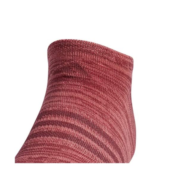 adidas Women's Superlite 6-Pack No Show, Semi Flash Red-Legacy Red Space Dye/Legacy Red White-Clear Onix Space, Medium