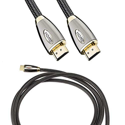 Premium HDMI-Kabel, HDR 4K, geflochtenes Metall, Gold und Metallic-Chrom, High Speed mit Ethernet-Unterstützung (1-10 Meter) Pro-Black 10M Schwarz