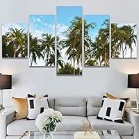 SIGNWIN 5 Panel Canvas Wall Art Greenlands for Home Decorations Ready to Hang - 60