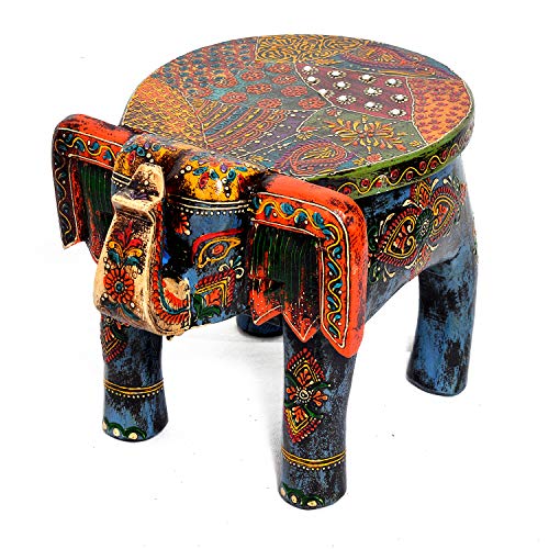 Eurasia Natural Wood with Stone Home Decor Antique Stool Elephant Shape Baby Sitter Stool 8