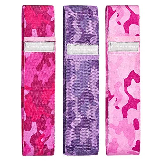 Victor Fitness? Hip & Booty Bands | 3 Levels of Resistance | Non-Slip Fabric for Squats, Lunges, Butt/Glutes | Includes Free Carrying Bag