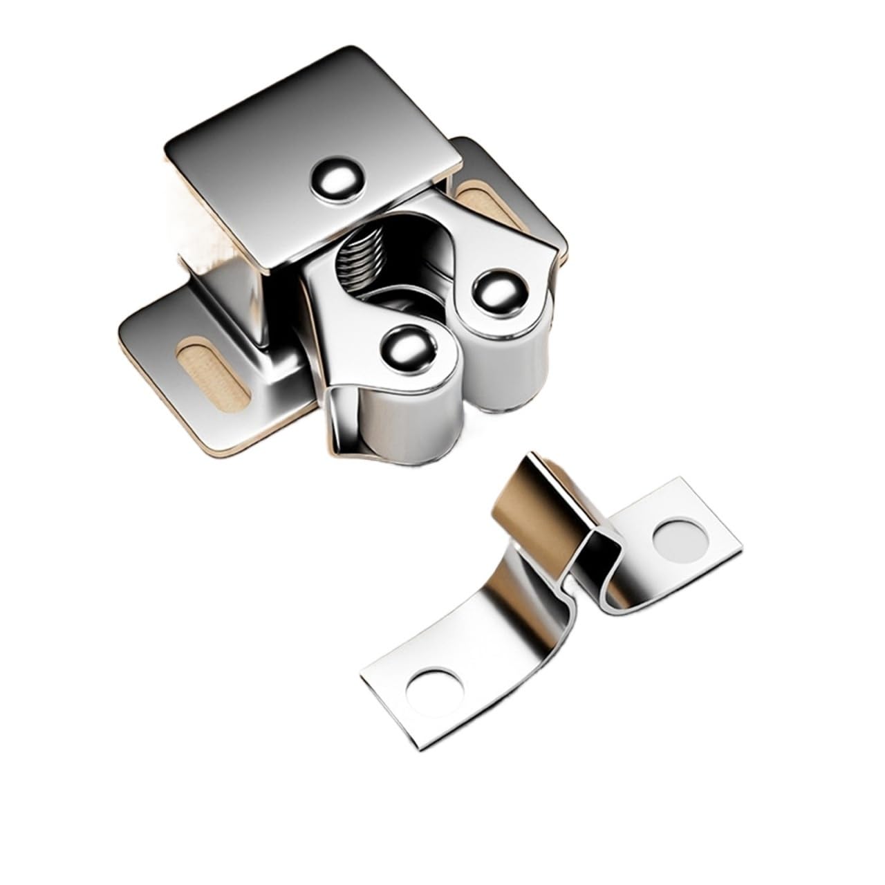 Xctdsvah Silvery 10Pcs Cupboard Latch Double Roller Hold Cupboard Cabinet Door Catches With Screws, Catch Latch For Home Furniture(Silvery 10Pcs)