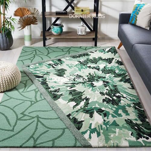 Image of 8x12 Ft Wool Tufted Carpet - Extra Large Handmade Wool Rug for Spacious Bedrooms & Living Rooms