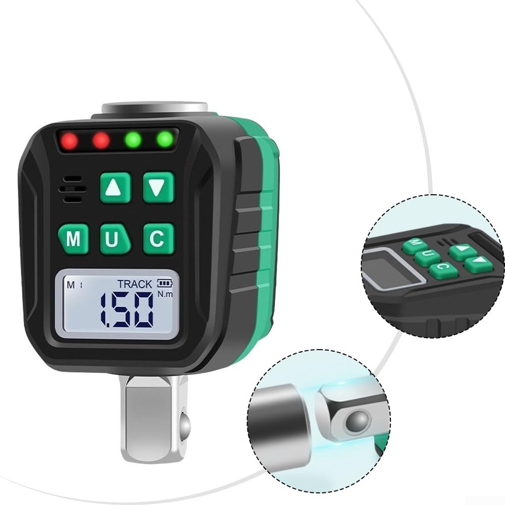 Probador de par digital para llaves dinamométricas con 6 modos preestablecidos, conmutación de cuatro unidades, alertas audibles y LED para evitar un apriete excesivo de 10 a 200 Nm