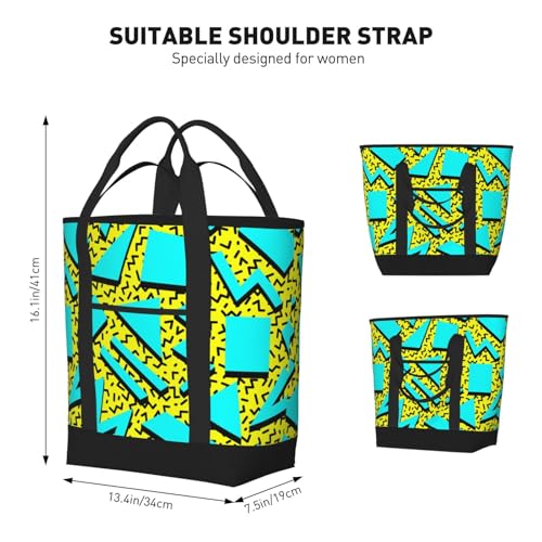 Memphis Style Insulated Tote Bag – Premium Insulation, Leakproof & Durable, Ideal For Grocery Shopping, Picnics, Food Delivery & Travel3