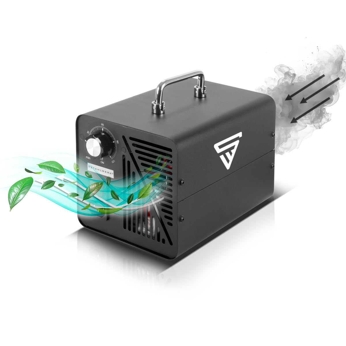 STAHLWERK Ozongenerator OG-40 ST mit 40 g/h, bis 200 qm, Dauerbetrieb- und Timer-Funktion, Ozonisator, Ozongerät, Ozon-Luftreiniger zur Neutralisation von Gerüchen in Auto, Haushalt und Bausanierung