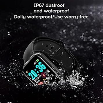 AYL Smart Watch for Kids Men Women Boys Girls Original ID116 Plus 1.3" HD Display, Sleep Monitor - Black