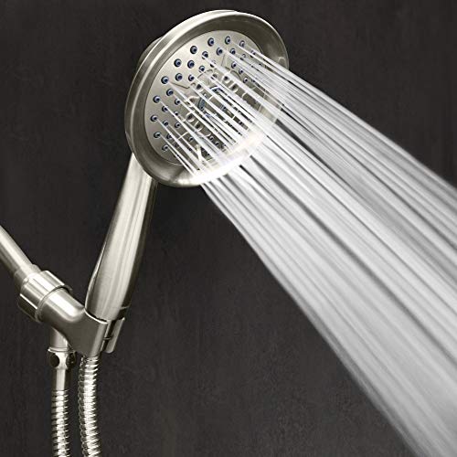 Showermaxx, Luxury Spa Series, 6 Spray Settings 5 Inch Hand Held Shower Head, Long Stainless Steel Hose, Maxx-Imize Your Shower With Handheld Showerhead In Brushed Nickel Finish #TOP7