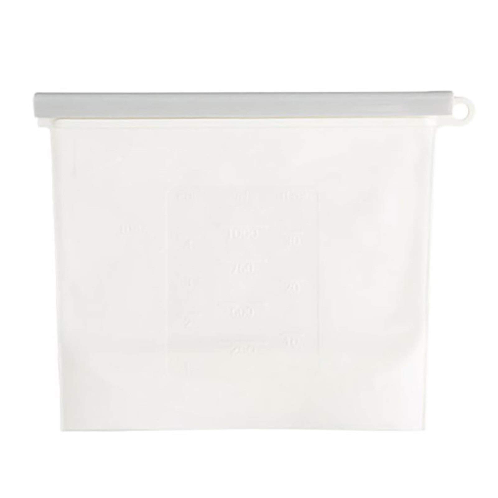 TFGUOqun Reusable Silicone food bag large reusable fresh airtight storage freezer large capacity airtight packaging self-sealing container fresh-keeping bag for Travel, Home (Color : White)