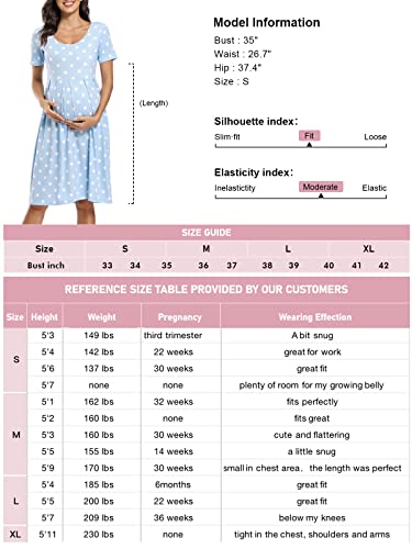 Bbhoping Women’s Casual Striped Maternity Dress Short&3/4 Sleeve Knee Length Pregnancy Clothes For Baby Shower #TOP5