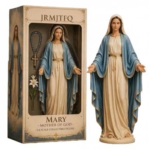 Figurine de collection Vierge Marie - Statue religieuse catholique de Saint Guadalupe en résine peinte à la main - Décoration de prière chrétienne -...