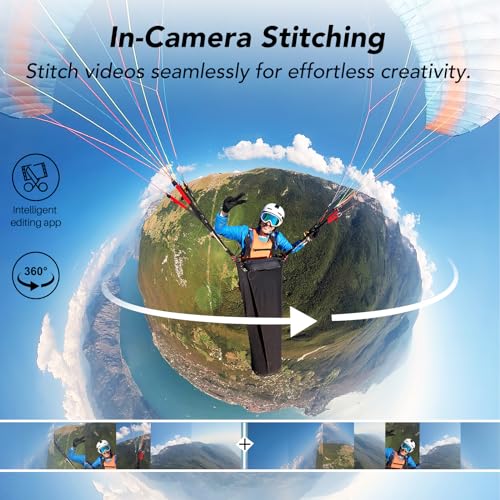 TOZO AnyVue Android Smart 360 Action Camera with 1/2" 4800W CMOS, 5.7K 360 Video, 12K 360 Photo, Intelligent Tracking Action Camera with Editing App, Built-in GPS, 4K Live Streaming, 3.0" Touchscreen - Image 5