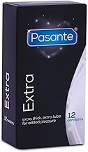 Pasante Extra Safe, extra feuchte Analkondome aus Latex - Kondome mit besonders extra dicker Wandstärke - ideal für Analverkehr, 1 x 12 Stück