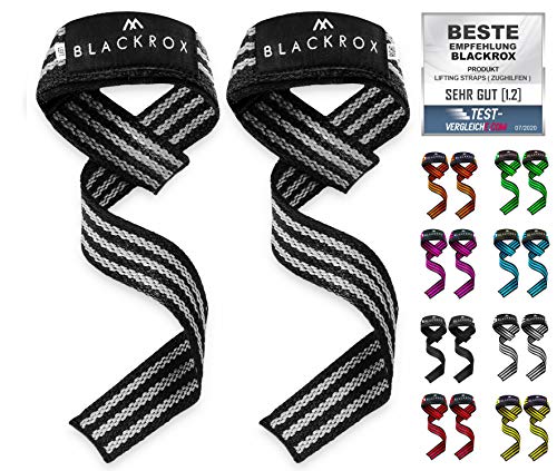 BLACKROX Zughilfen 2 Stück [Vergleichssieger 2024] Lifting Straps | Zugbänder mit reißfesten...