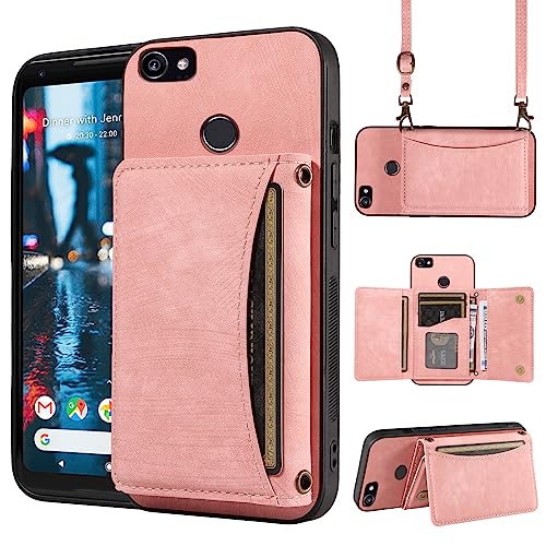 ELISORLI Funda tipo cartera para Google Pixel 2XL con correa cruzada para el hombro y bolsillo de cuero para tarjetas de crédito, soporte delgado, accesorios para celulares, Pixle 2 XL, Pixel2XL,