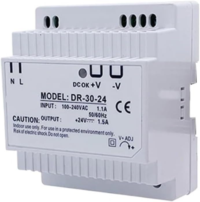 1PCS DR-30W 45W 50W 60W Rail-Type 12/24V snap-Mounted Power Supply Industrial Control Machinery Equipment DC Voltage stabilizing Switch (Color : DR-60-12)