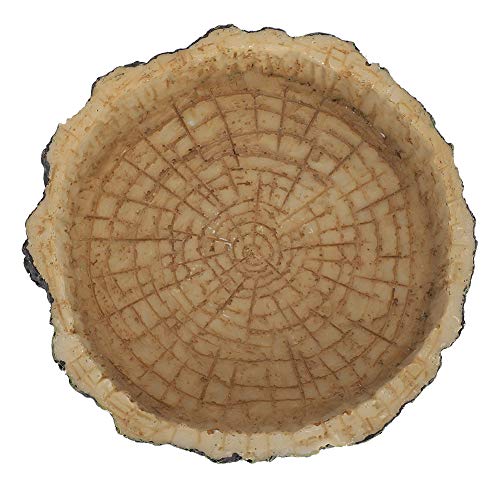 SanZHONGsd Reptiel Feeder, Voedsel Tray, Reptiel Water Schotel Voedsel Bowl Synthetische Hars Ronde Huisdier Eten Pot… - Afbeelding 5