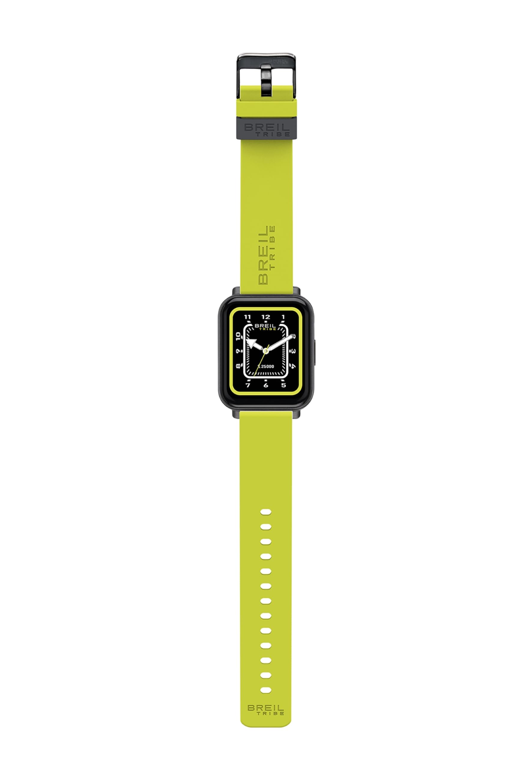 Breil, Smartwatch SBT-2, con Doppio Cinturino Intercambiabile in Silicone con Pattern Tribe, Cassa Nera, Connettività Bluetooth, Chiusura ad Ardiglione