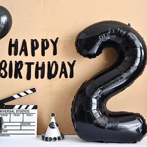 Image of Rozi Decoration 21 Black Large Foil Balloon Number for Happy Anniversary Decoration, Happy Birthday, Achievement Celebration Pack of 2 Pcs