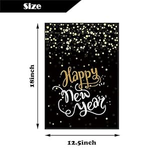 Happy New Year Decorations Garden Flags Double Sided Burlap Flag Winter Holiday Party Yard Outdoor Decoration 12.5 x 18 Inch Happy New Year Decorations Garden Flags Double Sided Burlap Flag Winter Holiday Party Yard Outdoor Decoration 125 x 18 Inch