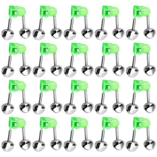 WELANE Fishing Bells, 20 PCS Metal Dual Bells Bite Indicators Fis...