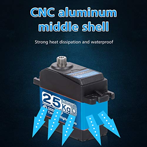 OWSOO DSSERVO DS3225 25KG Servo digital de aço inoxidável Engrenagem de alto torque IP66 Servo à pro