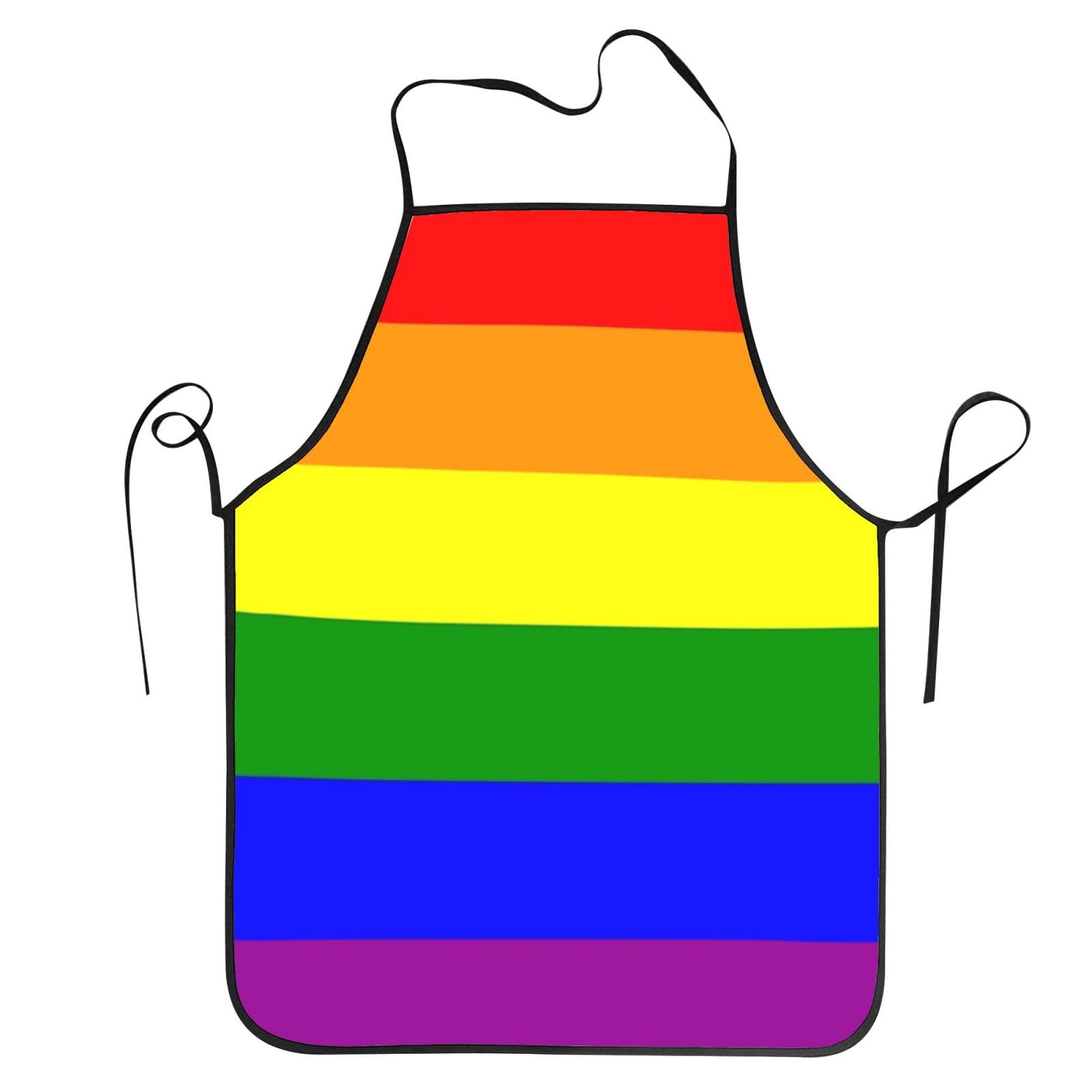 Melbrakin Men's Lgbt Pride Flag Aprons For Wo For Kitchen Cooking Baking Bbq Chef Apron