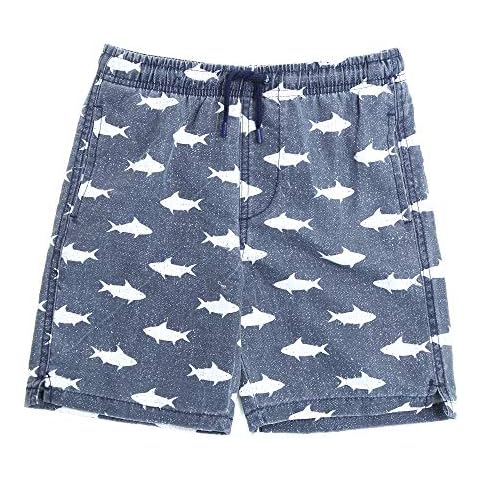 INGEAR Boys Swim Trunks - UPF 50+, Quick Dry Boys Bathing Suit, Beach Shorts, Swimsuit and Swimwear Trunks - Sizes 2T-14 (Navy Blue Fish, 4T) Cover
