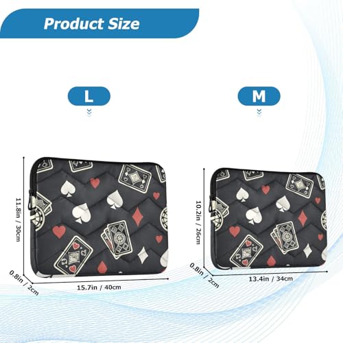 Funda acolchada para portátil diseño Casino Poker 15-16 pulg miniatura 3