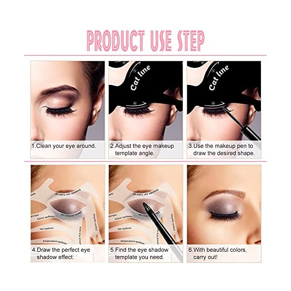 Cat-Eyeliner-Stencils20-Sets-2-in-1-Eye-Makeup-Tool-Kit-Smoky-Eyeliner-Stencil-Pads-Eyeshadow-Applicators-Eyeliner-Template-Plate Cat Eyeliner Stencils,20 Sets 2-in-1 Eye Makeup Tool Kit Smoky Eyeliner Stencil Pads Eyeshadow Applicators Eyeliner Template Plate