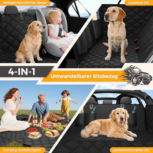 MZROT Hundedecke Auto Rückbank, Autoschondecke Hunde Autositz Rückbank Seitenschutz Wasserdicht & Kratzfest Hundematte Autositzbezug Universal für PKWs, LKWs und SUVs