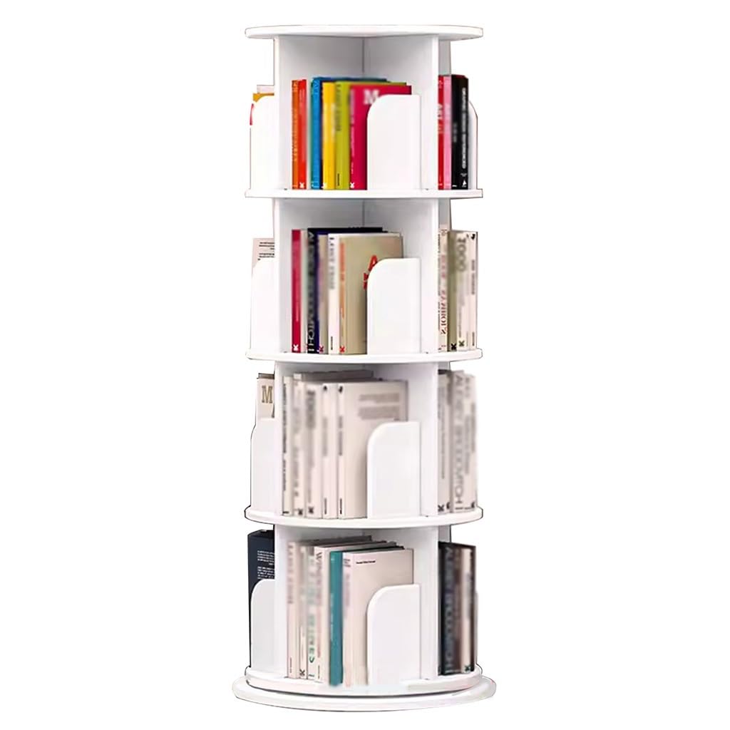 Libreria girevole a 6 ripiani – Libreria angolare girevole a 360° per soggiorno pavimento moderno Stora nizer elegante scaffale per libri e decorazioni