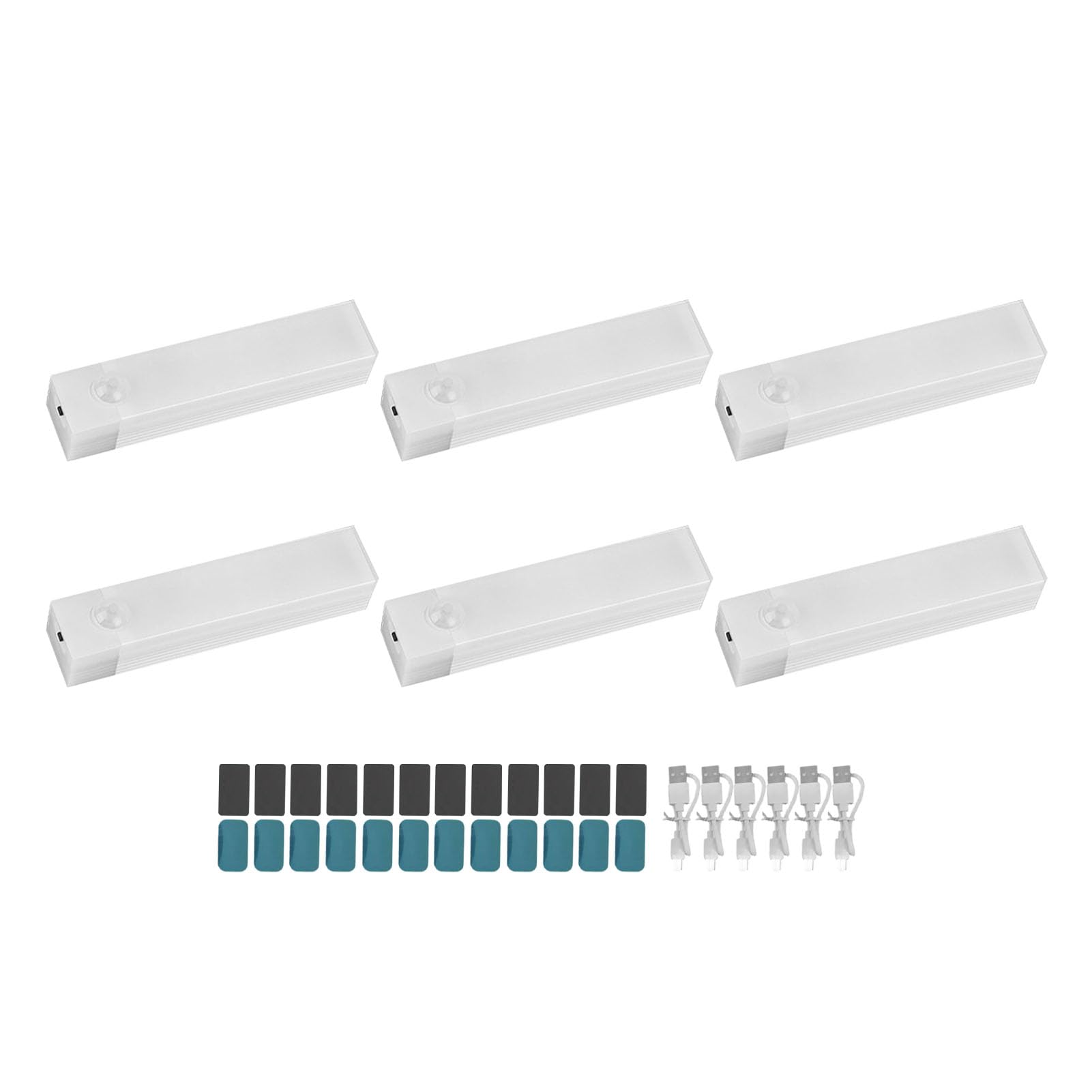 Muiltvoe Under Cabinet Lighting, Rechargeable Motion Sensor Lights Indoor LED Magnetic Under Counter Lights for Kitchen Closet Stairs Bookshelf (6 Pack)