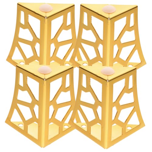 HONITANO 4 Piezas Patas Metálicas para Muebles de Hierro Huecas Soporte Resistente y Duradero para Sofás Cómodas y Mesas Acabado Dorado Anticorrosión Uso Armarios y Dormitorios