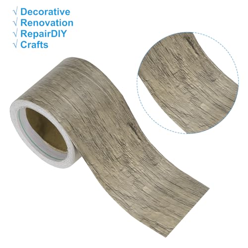 Image of PATIKIL Wood Grain Repair Tape 2in x16ft, Self Adhesive Realistic Textured Repair Tape Patch for Floor Door Table Cabinets Desk, Yellow Teak