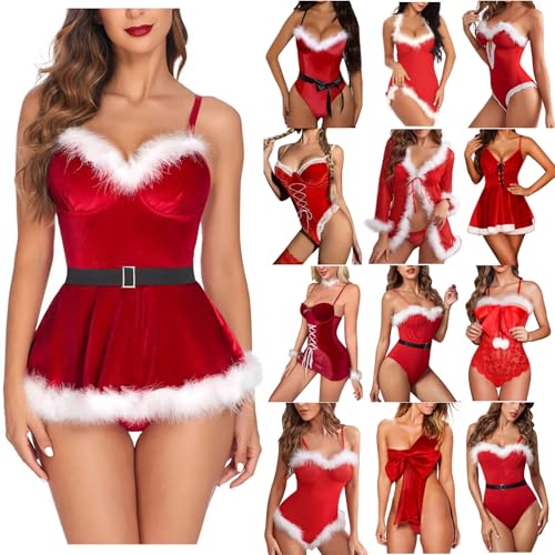 Sale Clearance Woman Lingerie Sexy One Piece Santa Red Babydolls ...