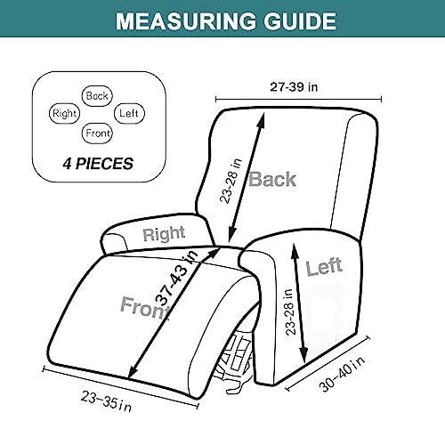 NILUOH Anti-Slip Recliner Cover with Side Pocket