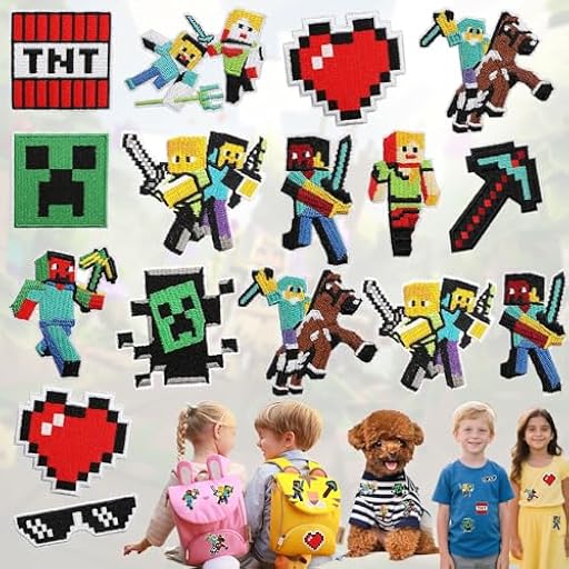 Zeaying 16 Piezas Parches Ropa Niños, Videojuegos Parches Ropa Termoadhesivos Infantiles, Videojuegos Diy Parches para Ropa Termoadhesivos Grandes, para Ropa, Camiseta, Vaqueros, Chaqueta y Bolsa | Ya disponible en tu tienda friki favorita! En mundofriki.es!