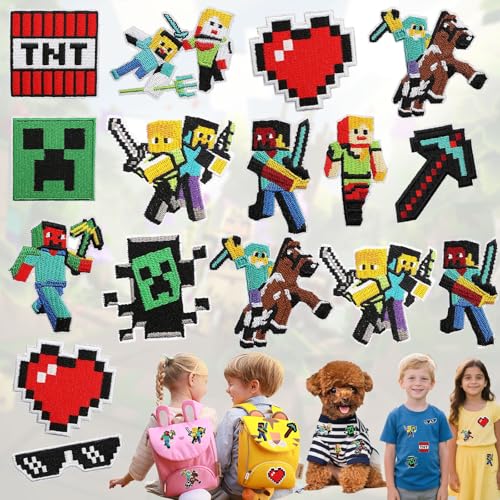 Zeaying 16 Piezas Parches Ropa Niños, Videojuegos Parches Ropa