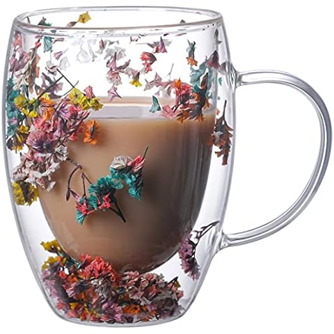 NBHUZEHUA Double Wall Glass Coffee Mugs Clear Cups for Cappuccino Tea Espresso Latte Hot Beverages Glasses Birthday Gifts for Women Her Cover