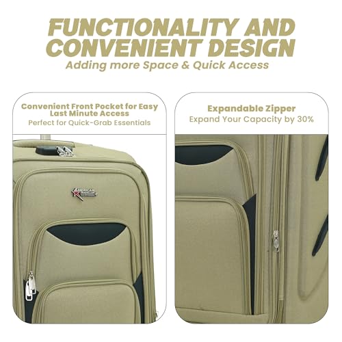 Image of AMERICAN TRAVELLER Embossed Trolley Bag | Lock & Telescopic Handle | Cabin, Medium, Large, 18% Expandable, 360 Dual Disc Spinner Wheels, Lock & Telescopic Handle