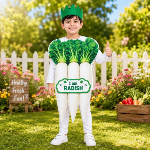 Image of Raj Costume Kids Fruit & Vegetable Fancy Dress Costume | Soft Felt Fruit and Vegetable Cutout Costume for Boys & Girls | School Annual Function