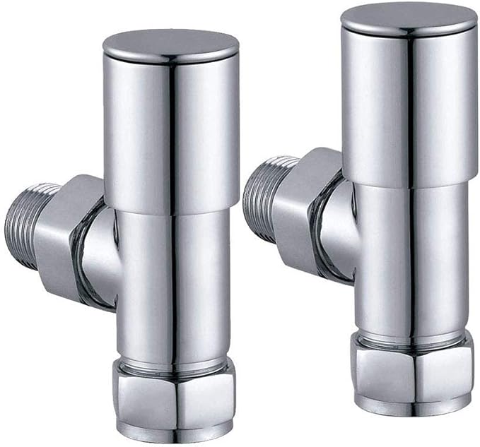 Kibath L435503 Juego de dos válvulas y detentor para Secatoallas radiador de circuito de agua caliente. Acabado cromo brillo