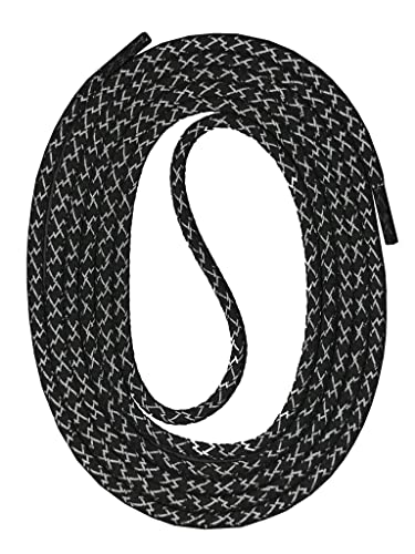 SNORS Schnürsenkel REFLEKTIEREND rund SCHWARZ 110cm, 3mm Rundsenkel Polyester mit REFLEKTOR für Arbeitsschuhe Wanderschuhe Laufschuhe Outdoor Sportschuhe, Made in Germany, waschbar, lang, ÖkoTex Cover