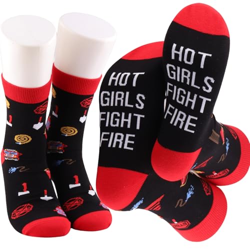 G2TUP Female Firefighter Socks Firewoman Gifts Female EMT Gifts Women In Fire Gift Fire Wife Socks...