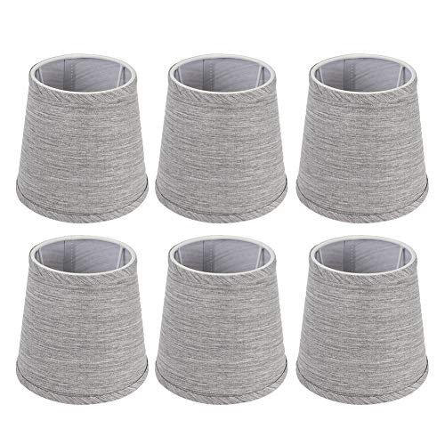 fuwinkr Pantalla, 6 Piezas de Tela Moderna Cubierta de luz de película Interior de Estilo Europeo para lámpara de Pared de araña con Interfaz E14, 11 x 15 cm/4,3 x 5,9 Pulgadas, Gris Cover