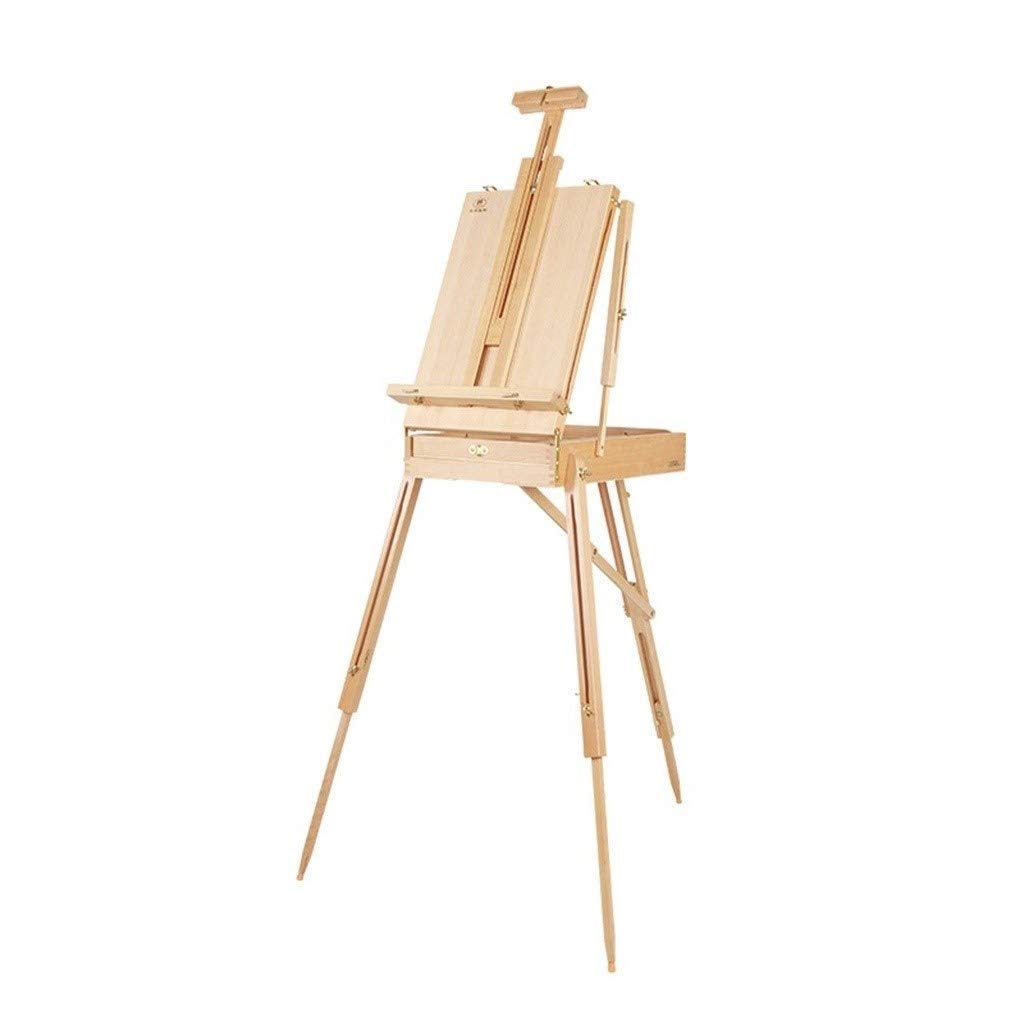 NGDFGR Easel Outdoor Travel Easel,Tricolor En Box Easel Folding Storage Easel,Ideal For Ing,Sketching And Drawing,Height:145-183Cm,