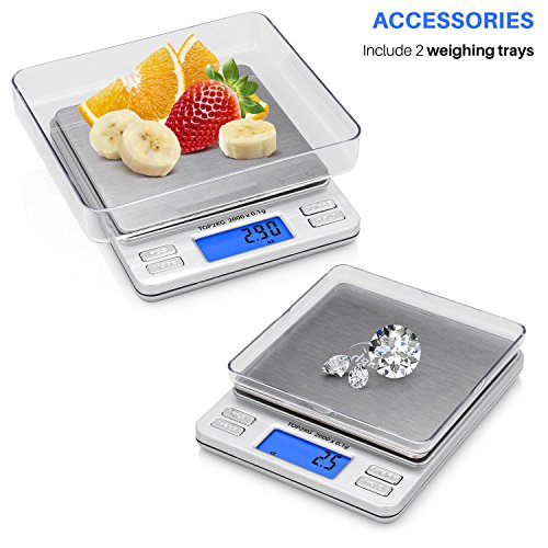 Smart Weigh Digital Pro Pocket Scale 2000g x 0.1 Grams Precise Weighing Professional Weight Food Ounces & Grams Mini Kitchen Jewelry Portable Herb Pocket Scale, Hold and Counting Function Back-Lit LCD