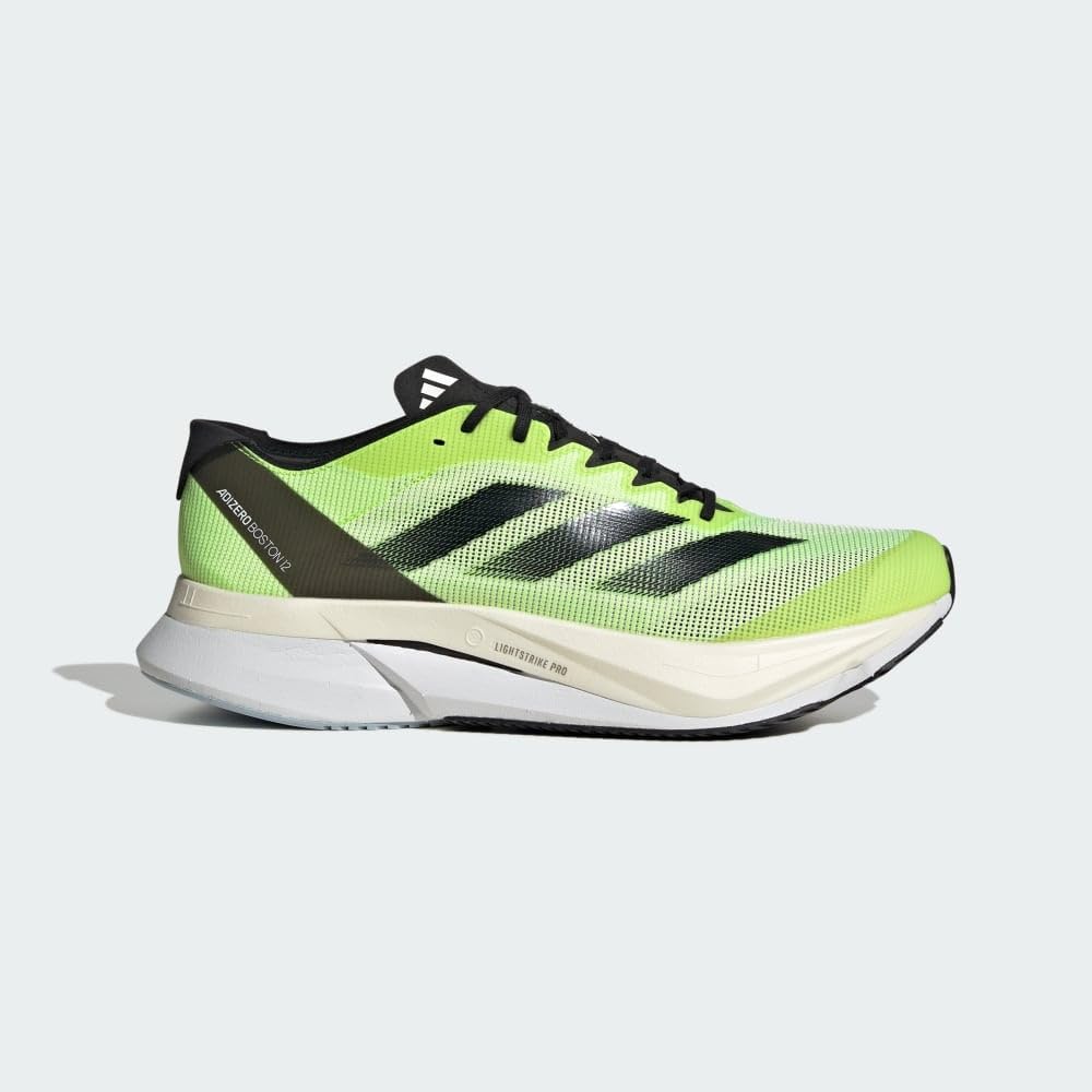 adidas Adizero Boston 12 Footwear White/Core Black/Lucid Lemon 7.5 D (M)